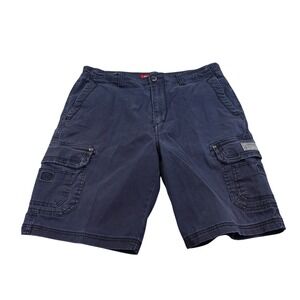 Unionbay Men's Cargo Shorts 36 Navy Skater Y2k Grunge Outdoor Hiking Flat Front